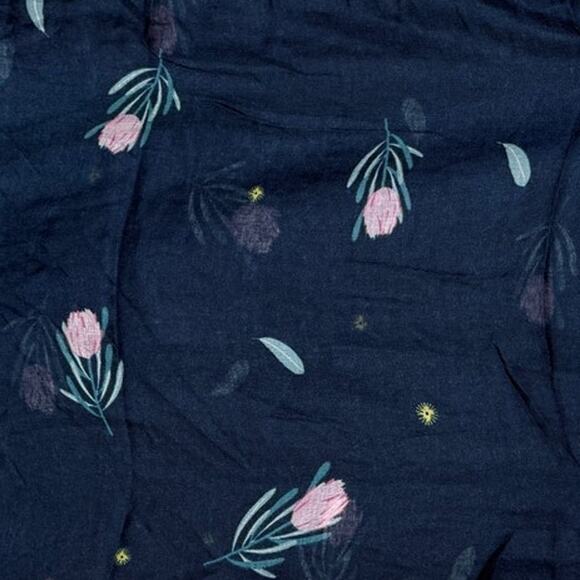 NEW Boho Floral Design Tasseled Rectangle Soft Chic Scarf Large Blue Pink White - Picture 7 of 15